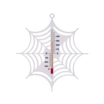 Hőmérő kültéri, műanyag,fehér pókháló forma15x14x0,3cm                         