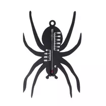Hőmérő kültéri, műanyag,fekete pók forma15x10x0,3cm                            