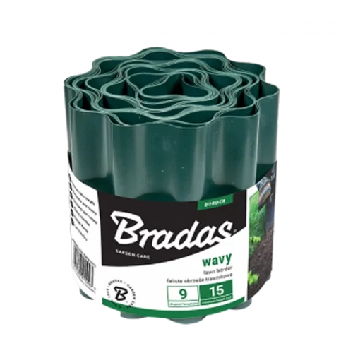 Gyepszegély, hullámos 9m x 20cm, zöld