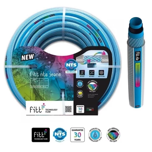 Locsolótömlő  Fitt NTS JEANS  1/2" v.kék 50 fm 30 bar  csavarodásmentes