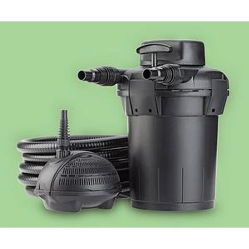Pontec PondoPress 15.000 .-2500 lh Qmax-UVC 11W nyomásszűrő szett UVC-vel szivattyúval és tömlővel